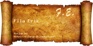 Fila Erik névjegykártya